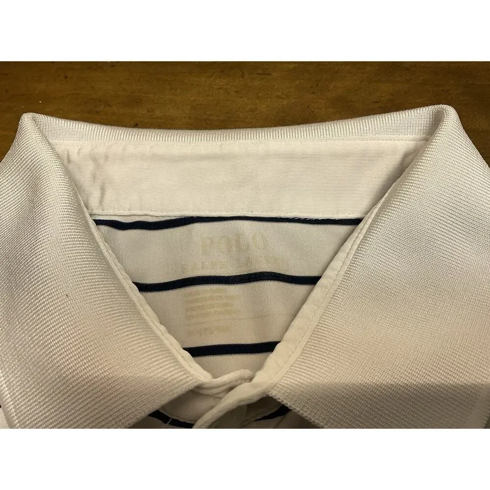 Polo Ralph Lauren Performance Shirt Mens Medium Striped Short Sleeve Stretch